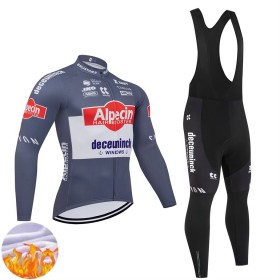 Homme Tenue Cycliste Manches Longues et Collant à Bretelles Hiver Thermal Fleece Alpecin Deceuninck 2025
